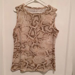 Brown Snakeskin Sleeveless Top XL